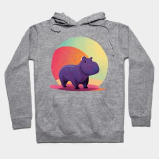 Cute painted hippo Hoodie